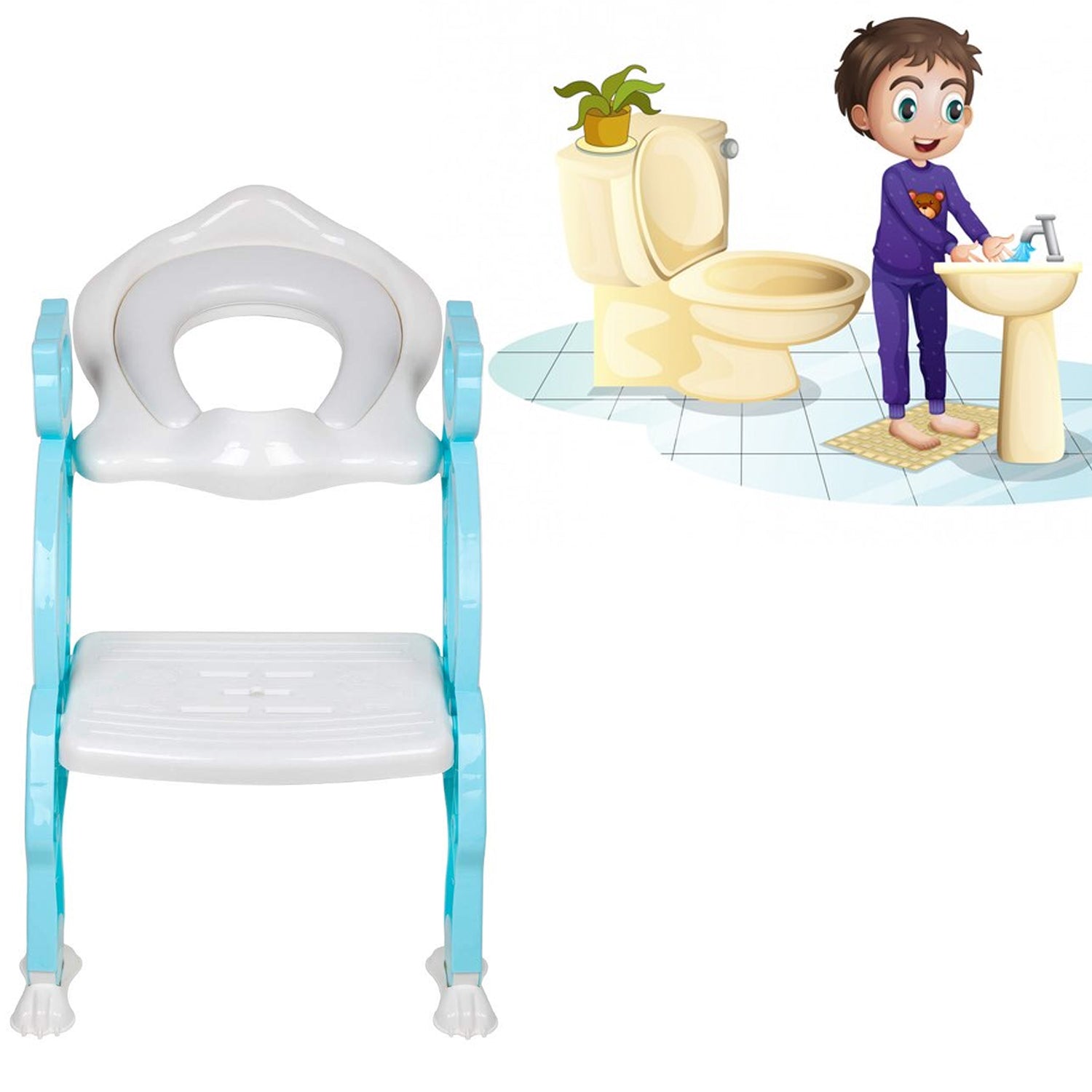 8492 2 In 1 Potty Training Toilet Seat with Step Stool Ladder for Boy and Girl Baby Toddler Kid Children’s Toilet Training Seat Chair with Soft Padded Seat and Sturdy Non-Slip Wide Step, Make Potty Easier For Your Kids (Multi-Color) 8492 2 In 1 Potty Training Toilet Seat with Step Stool Ladder for Boy and Girl Baby Toddler Kid Children’s Toilet Training Seat Chair with Soft Padded Seat and Sturdy Non-Slip Wide Step, Make Potty Easier For Your Kids (Multi-Color)